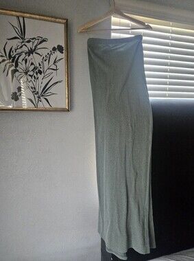 Ribbed Knit Maxi Dress in Sage Green